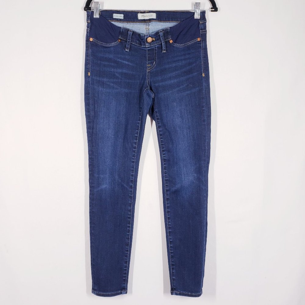 Madewell Maternity Side Panel Skinny Jeans Larkspur Wash Adjustable Tencel Denim